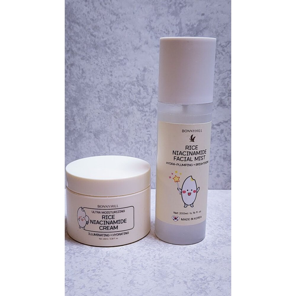 BONNYHILL Rice Niacinamide Duo | Cream + Mist | Hydrating & Brightening